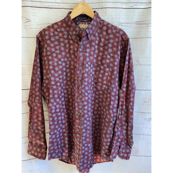 Vintage Ralph Lauren Chaps L Paisley Print Shirt Long Sleeve Button-Up Shirt - Picture 1 of 8